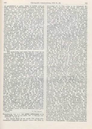 545-547 [Rezension] Blondheim, S., Les parlers judéo-romans et la Vetus latina