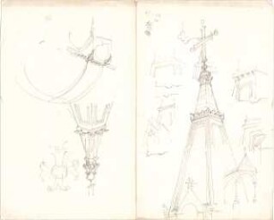 Schmidt, Friedrich von; Skizzen und Reisezeichnungen - Turmspitzen (Perspektiven); Studien