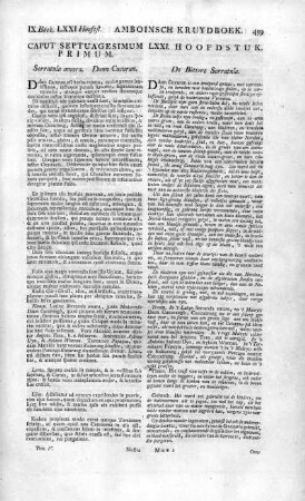 Caput Septuagesimum Primum = LXXI. Hoofdstuk - [Caput Octoagesimum = LXXX. Hoofdstuk]