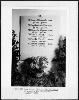 Grabstein für Oberinnen