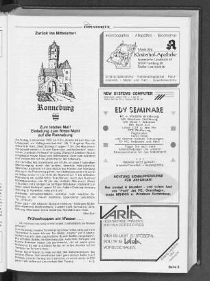 Zum letzten Mal! Einladung zum Ritter-Mahl auf die Ronneburg