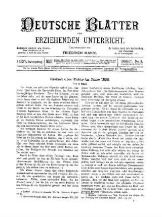 Herbart über Fichte im Jahre 1806