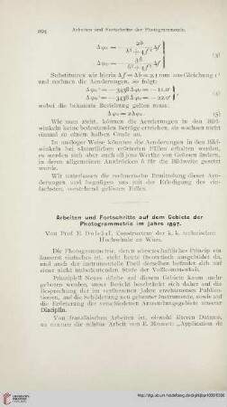Arbeiten und Fortschritte auf dem Gebiete der Photogrammetrie im Jahre 1897