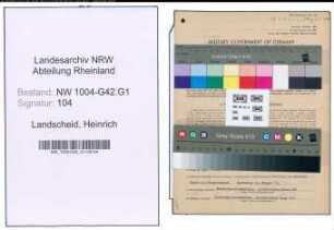 Entnazifizierung Heinrich Landscheid , geb. 03.04.1912 (Betriebspruefer)