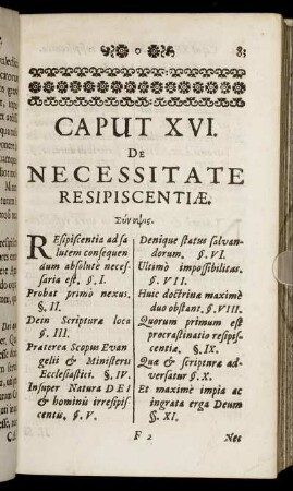Caput XVI. De Necessitate Resipiscentiӕ