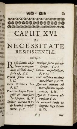 Caput XVI. De Necessitate Resipiscentiӕ