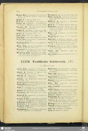 XXXVII. Westfälischer Bezirksverein.