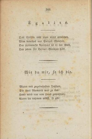 Wie du mir, so ich dir.