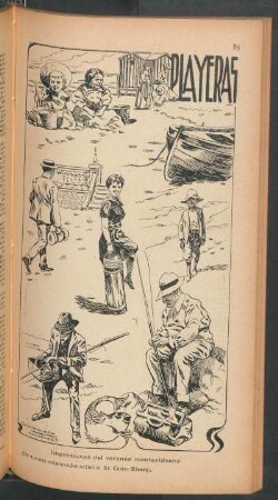 Playeras - [Dibujo] : Impresiones del veraneo montevideano (de nuestro colaborador artístico Sr. Castro Rivera)
