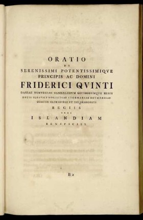 Oratio De Serenissimi Potentissimique Principis Ac Domini Friderici Quinti ...