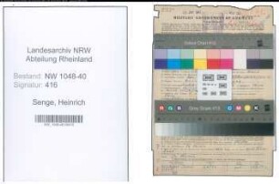 Entnazifizierung Heinrich Senge , geb. 22.11.1881 (Inspektor)