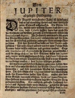 Dem Jupiter abgelegte Huldigung