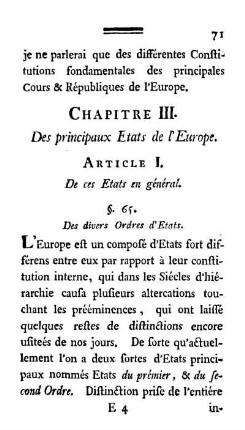 Chapitre III. Des principaux Etats de l'Europe.