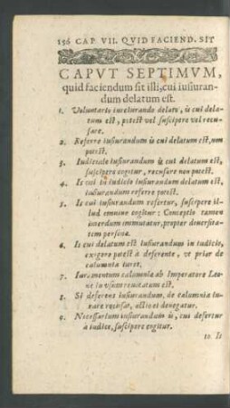 Caput Septimum, quid faciendum sit illi, cui iusiurandum delatum est.