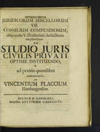 [Opusculorum Juridicorum Miscellorum VII.]