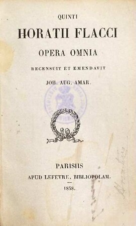 Quinti Horatii Flacci Opera omnia