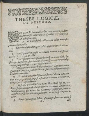 Theses Logicae, De Methodo.