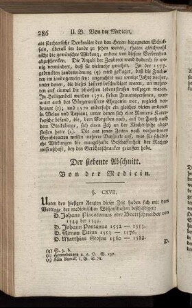 Der siebente Abschnitt. Von der Medicin.