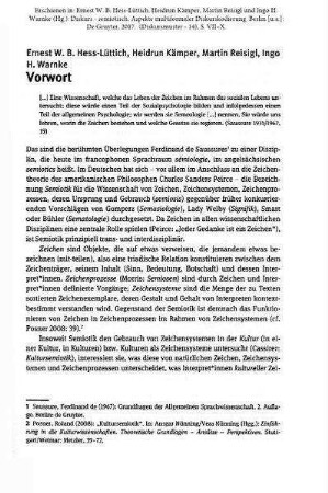 Diskurs - semiotisch: Vorwort