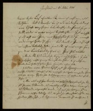 16: Brief von Emanuel Friedrich Hagemeister an Gustav Hugo, Greifswald, 16.10.1811