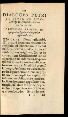 Dialogus Petri Et Pauli, De Insolentiis & erroribus Romanae Curiae.