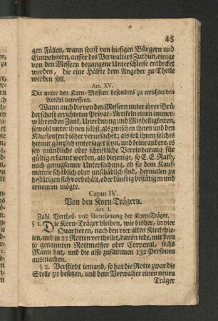Caput. IV. Von den Korn- Trägern.