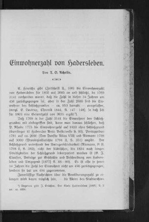Einwohnerzahl von Hadersleben.