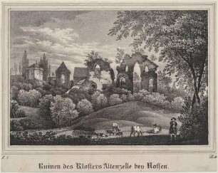 Die Ruinen des ehemaligen Klosters Altzella bei Nossen in Sachsen, aus der Zeitschrift Saxonia, Band 1