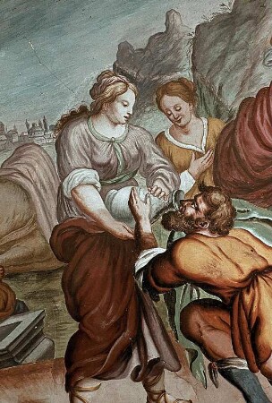 Die Begegnung Eliesers und Rebekkas am Brunnen