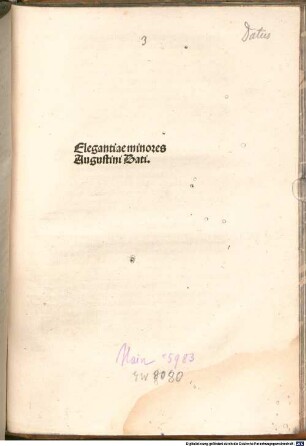 Elegantiolae : gewidmet Andreas Capaccius