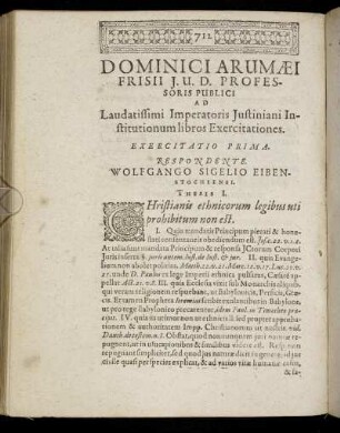 Dominici Arumaei ... Ad ... Iustiniani Institutionum libros Exercitationes