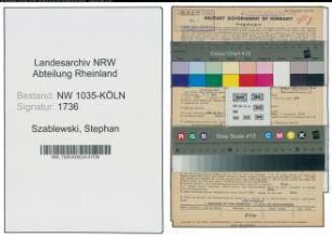 Entnazifizierung Stephan Szablewski , geb. 08.08.1903 (Kaufmaennischer Angestellter)