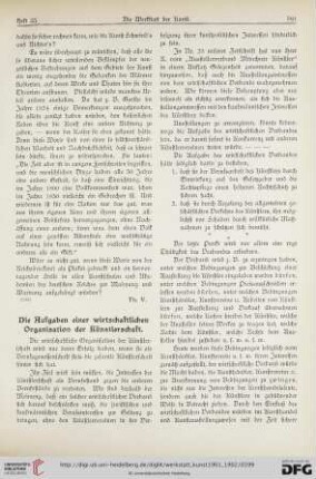 1: Die Aufgaben einer wirtschaftlichen Organisation der Künstlerschaft