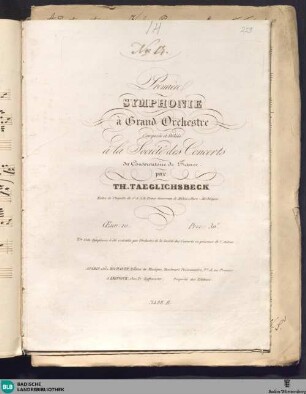 Première symphonie à grand orchestre : oeuv. 10