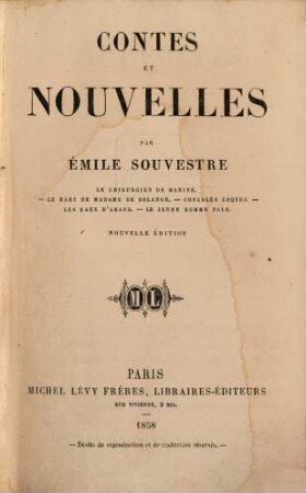 Oeuvres complètes, 20. Contes et nouvelles