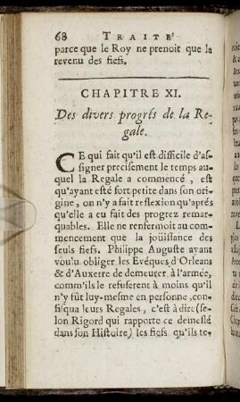 Chapitre XI. Des divers progrés de la Regale.