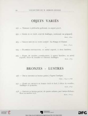 Bronzes – Lustres (Nr. 276-288)