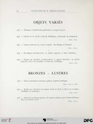 Bronzes – Lustres (Nr. 276-288)