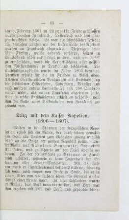 Krieg mit dem Kaiser Napoleon. (1806-1807)