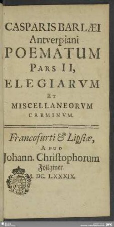 2: Elegiae et miscellana carmina