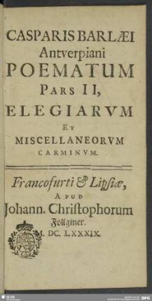 2: Elegiae et miscellana carmina