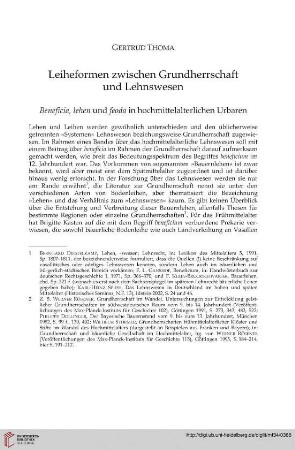 Leiheformen zwischen Grundherrschaft und Lehnswesen. Beneficia, lehen und feoda in hochmittelalterlichen Urbaren