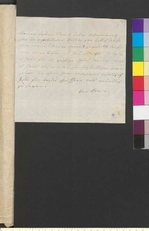 Brief von Stein, Charlotte von an Goethe, Johann Wolfgang von