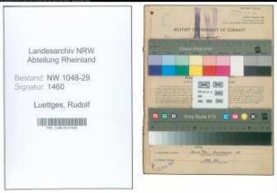 Entnazifizierung Rudolf Luettges , geb. 03.07.1902 (Angestellter)