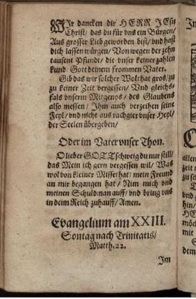 Evangelium am XXIII. Sontag nach Trinitatis/ Matth. 22.