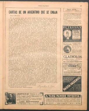 Cartas de un argentino que se enoja