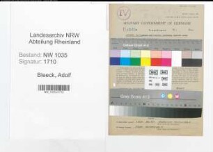 Entnazifizierung Adolf Bleeck , geb. 10.06.1900 (Geschaeftsfuehrer)