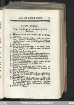XXXV. Abschnitt. Von den Polar- und Unbekannten Ländern.