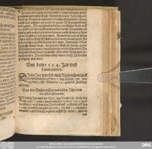 Von dem 1594. Jar / und seinen zufellen.