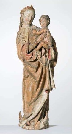 Stehende Maria auf der Mondsichel mit Kind